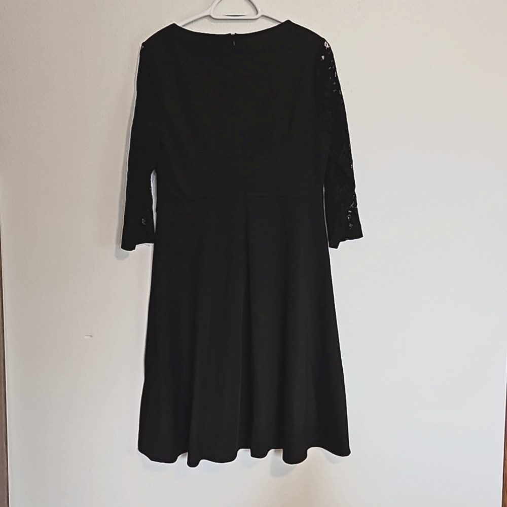 Allegra K 3/4 lace sleeve high waist midi cocktail dress. SZ.L NWT - Picture 5 of 7